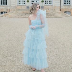 Karen Millen Light Blue One Shoulder Dress